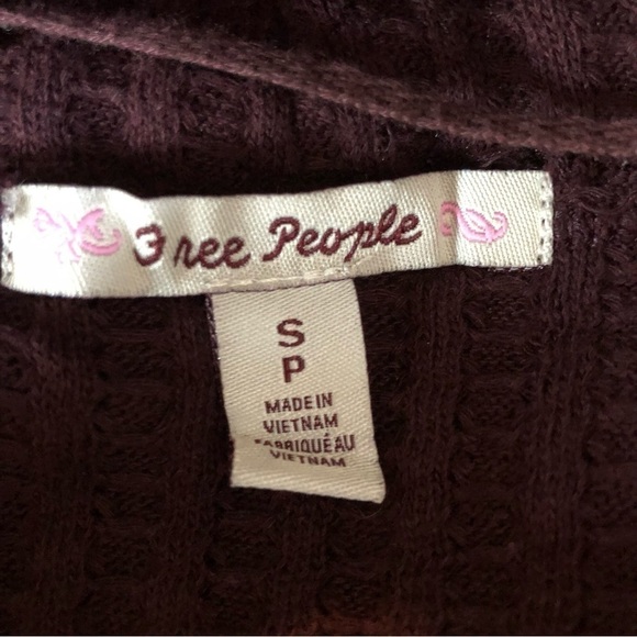 Free People Womens Juicy Waffle Knit Top Surplice Back Cowl Neck Small - Picture 8 of 10